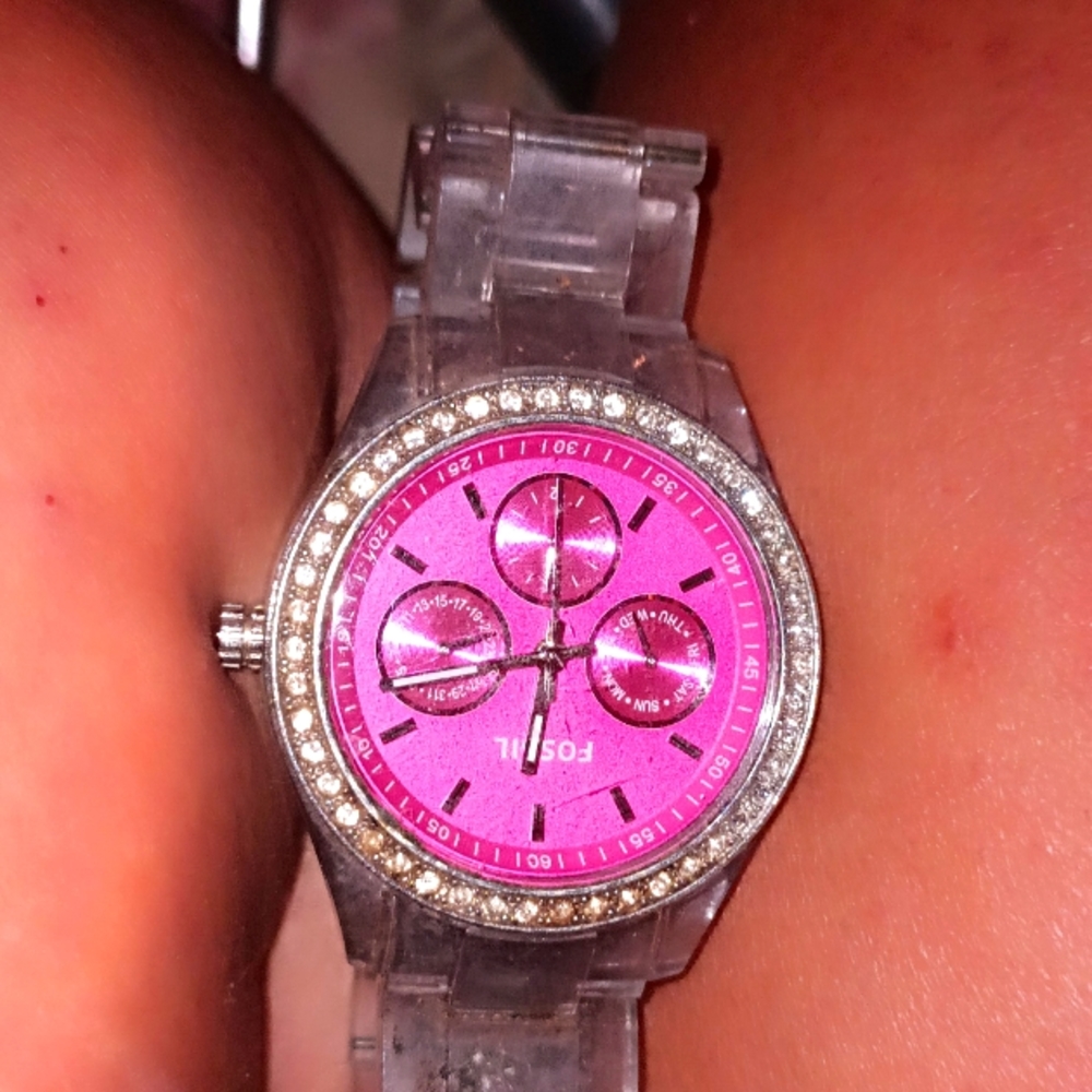 Fossil watch clear band